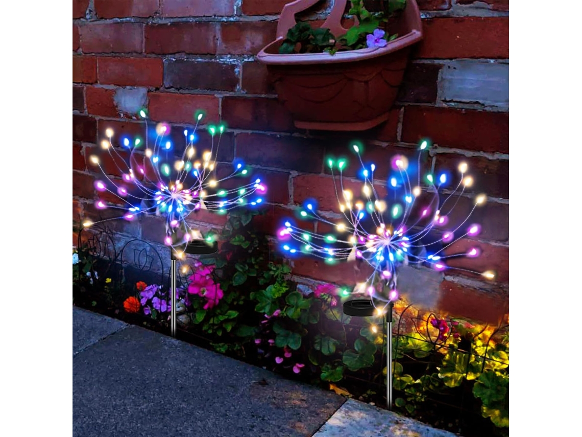 NEVEANCE Luzes De Fogo De Artifício Solares Poéticas, Fios De Cobre Flexíveis, Decoração Para Áreas Externas Com 8 Modos De Iluminação, Economia De Energia E D