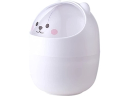 Lixeira de Mesa Nova Line, de Urso, 4l, Papel, Cartum, Com Tampa, Para Escritório, Quarto
