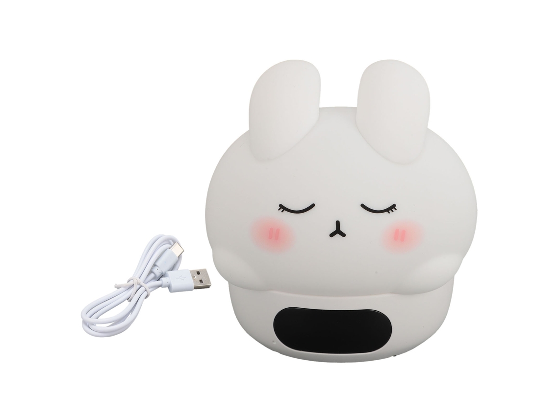 Reloj Despertador Luz Nocturna Silicona Recargable Animal Bonito Mesa Lámpara De Noche