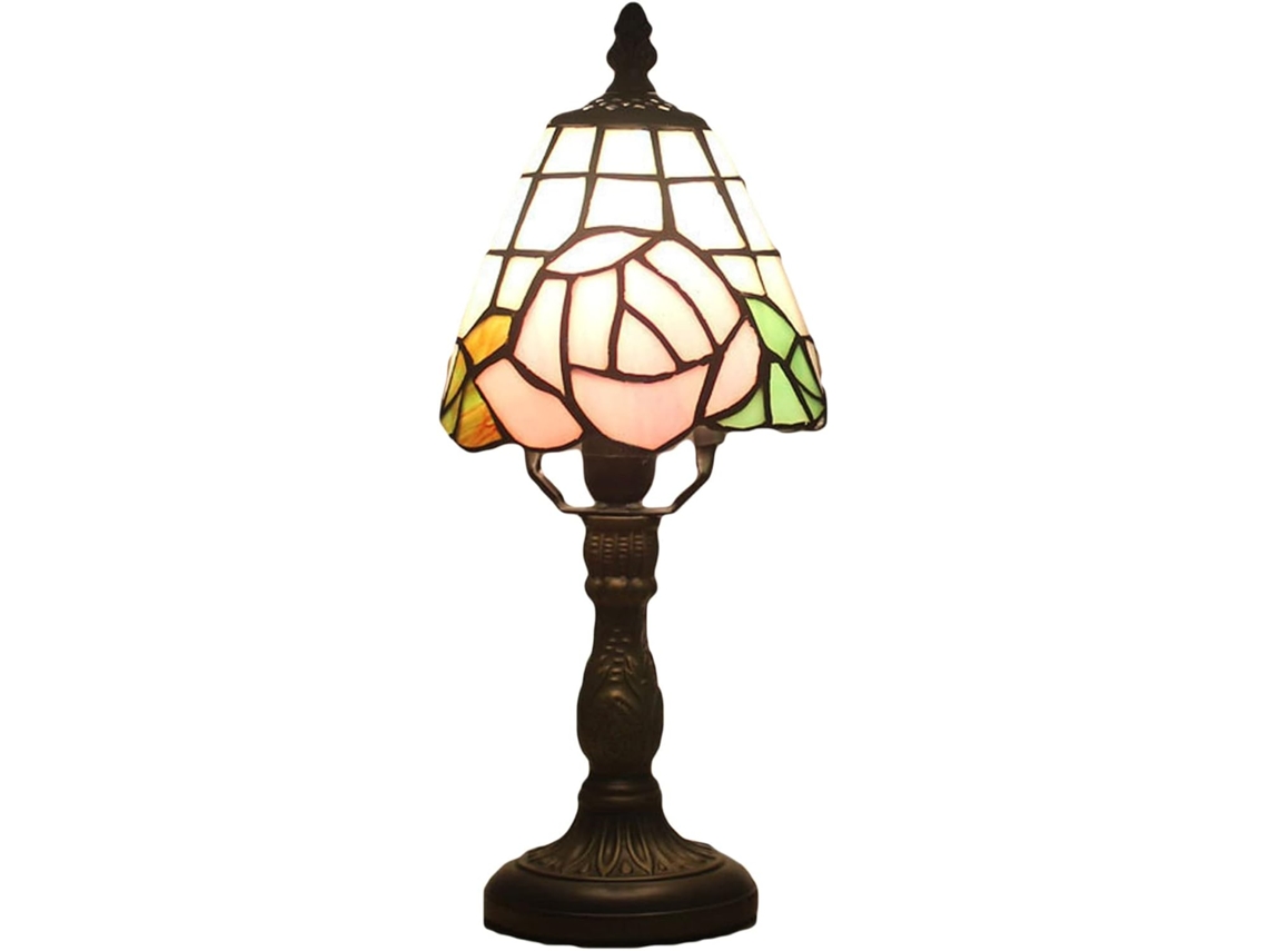 Abajur De Mesa Vintage Tiffany Rose Em Vitral, Estilo Mediterrâneo, Com Mosaico De Arte Turca Vintage, Ideal Para