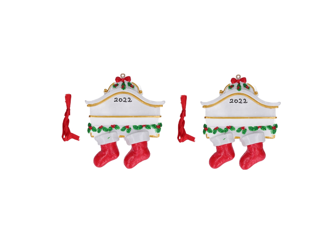 2 Peças de Pendentes Natalinos em Resina para Decoração de Árvore de Natal LAXISCREED