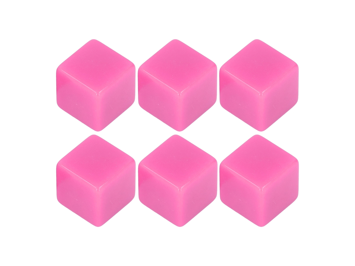 2026 conjunto de 6 Dados de Plástico Branco Hexaedros Retos para Clase Juego Mesa Diy Conteo Matemático Fiesta Rosa