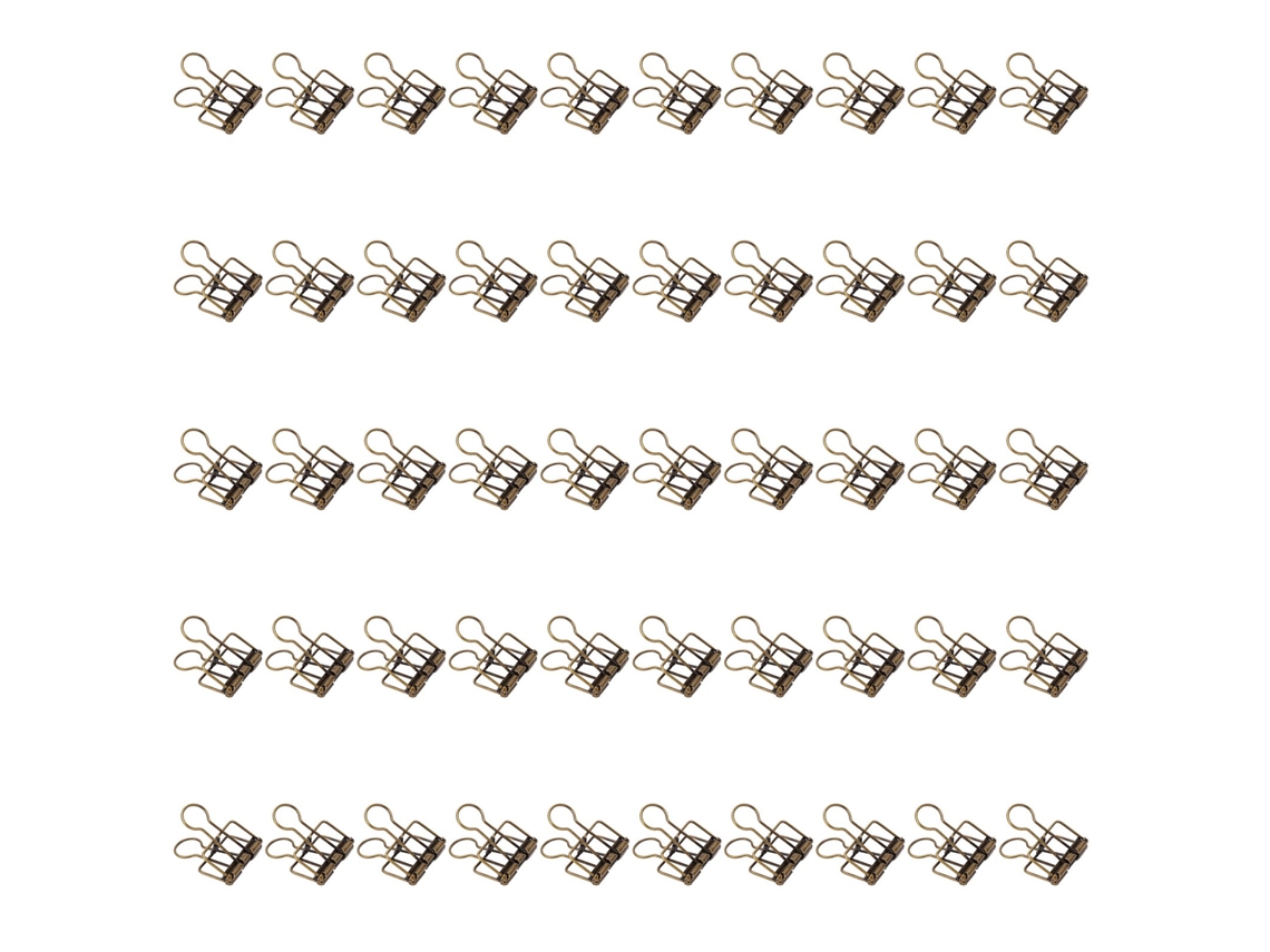 Pinzas de Carpeta de Metal 32mm 50 Unidades Con Fuerza de Sujeción Fuerte Pinzas Huecas para Oficina Escuela Hogar Bronce