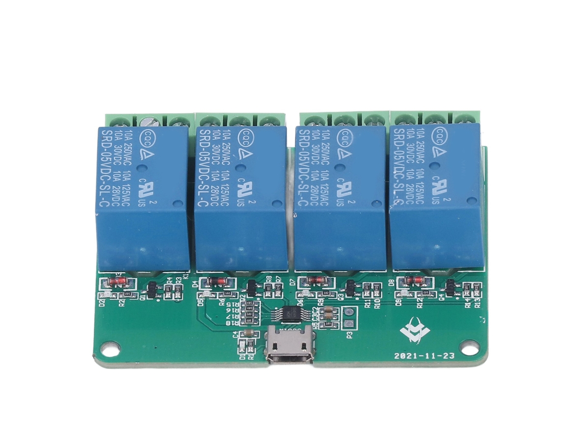 Módulo De Relé De 4 Canais 5v Com Suporte A Hid Driver E Expansão Usb Da Laxiscreed