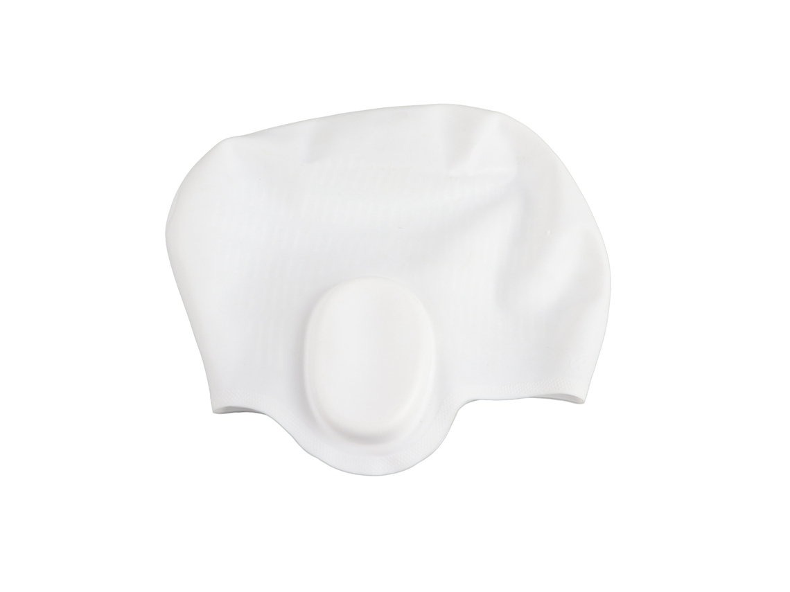 Boné Silicone Infantil Natação Proteção Auricular 3d Branco S/MARCA