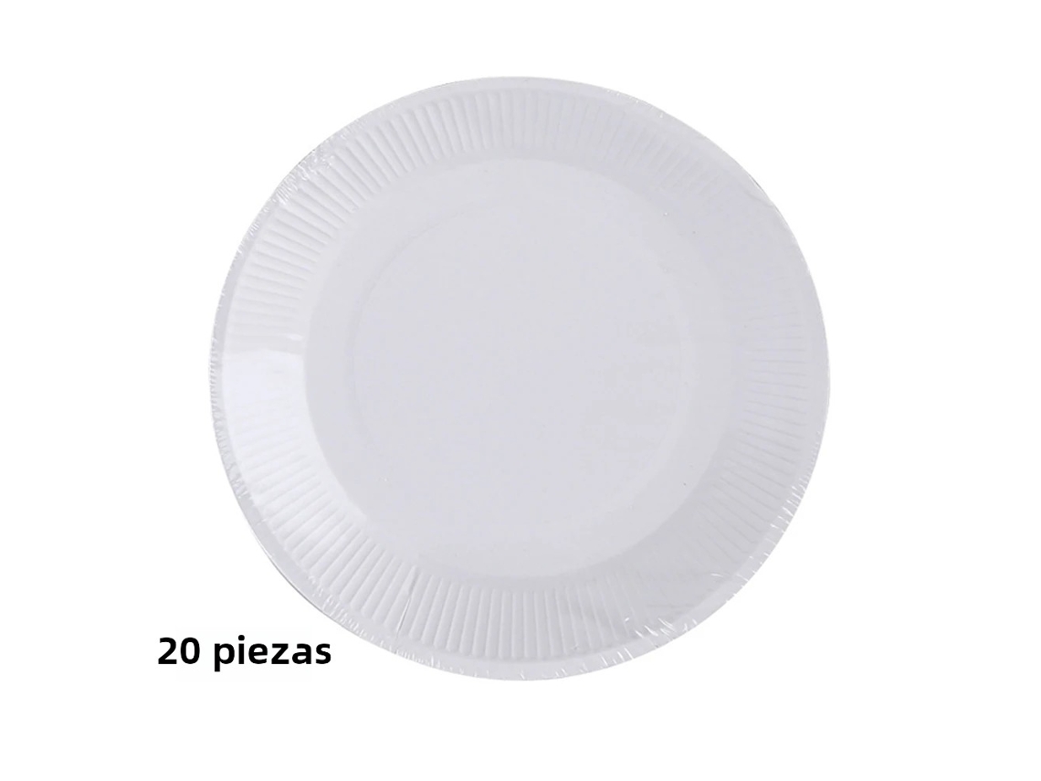 Conjunto De Copos E Talheres Descartáveis Brancos , Estilo Nórdico Minimalista Mdug (9 Polegadas, 20 Peças)