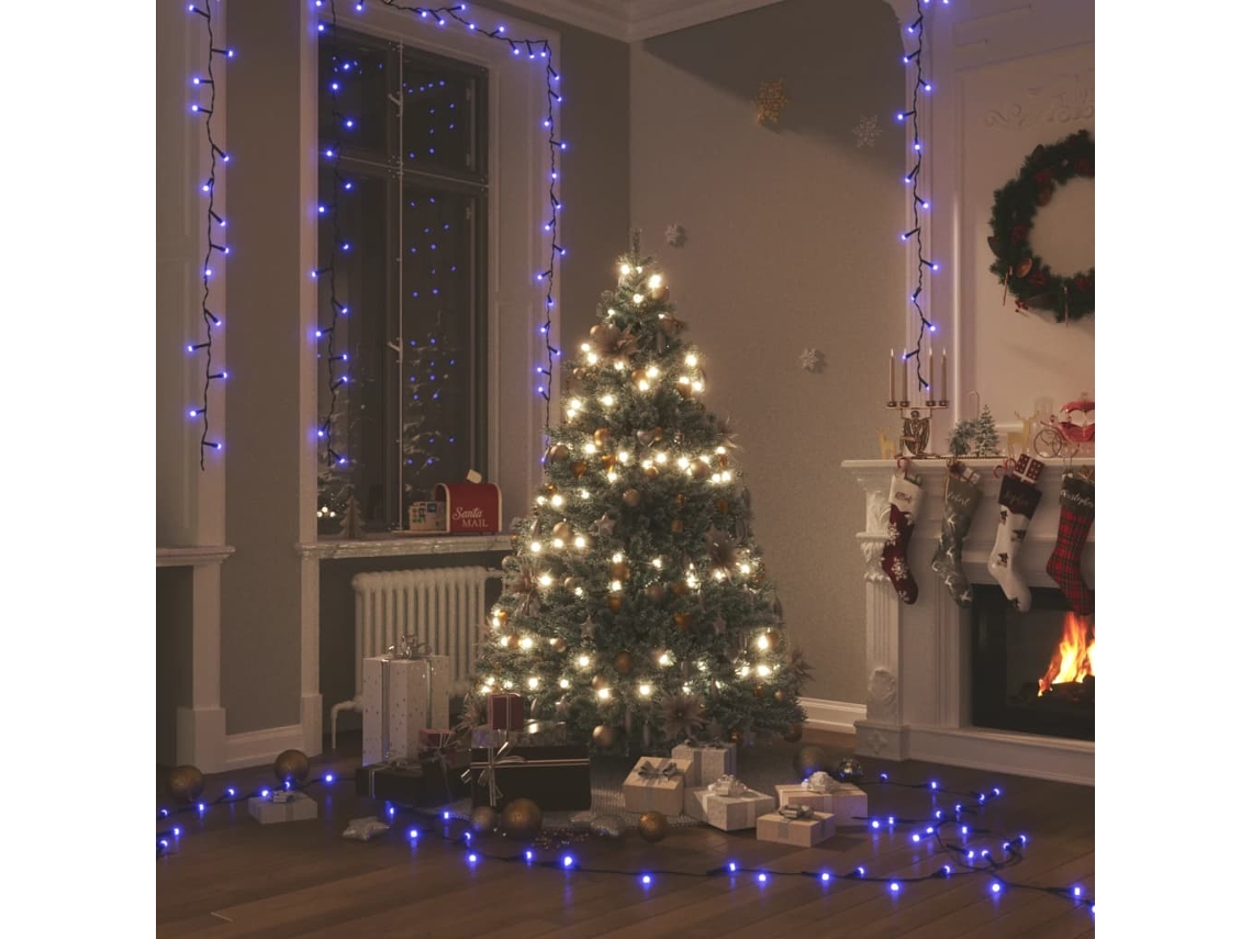 Vidaxl Cordão De Luzes Com 150 Leds 15 M Pvc Azul