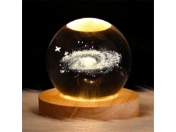 Luz De Noite Esfera De Cristal Sistema Solar Galáxia 3d Com Base Engraving Laser Presente De Natal Galaxy