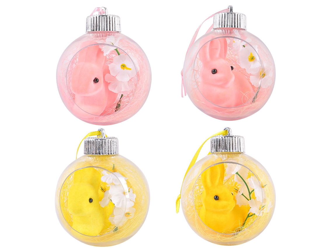 Laxiscreed Conjunto De Coelhos De Pelúcia Rosa E Amarelo Com Cabeça A Girar Para Crianças