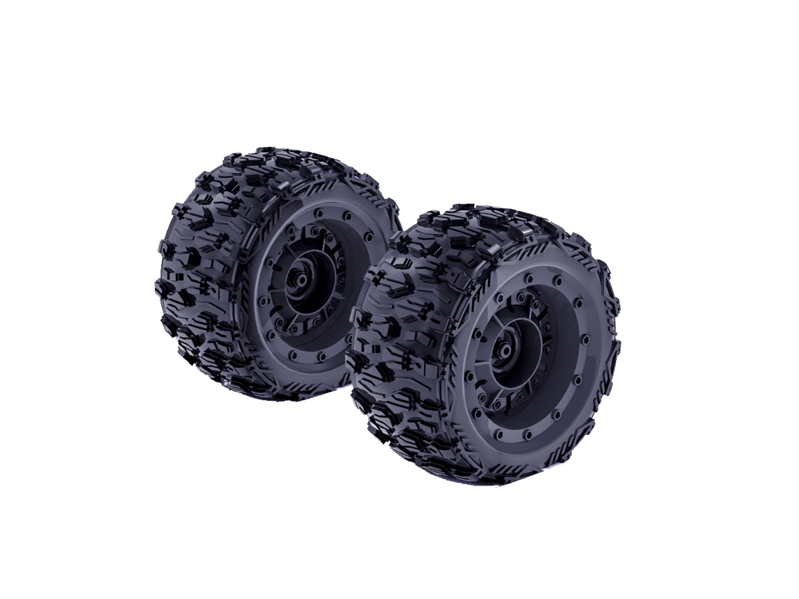 Preto 2pcs Zd Racing Mt16 1/16 Peças para Carro Rc Pneus Jantes Jantes Pré colados Veículos Modelos Acessórios Sobressalentes 16026 MDUG