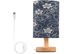 Abajur De Cabeceira Pequeno Floral Para Quarto, Con Portas de Regamento Usb C, Luminária De Mesa Cabeceira, Luminária