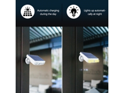 2pcs Lâmpada de Parede Solar Led com Sensor de Movimento Rotativa Ip65 | S/MARCA