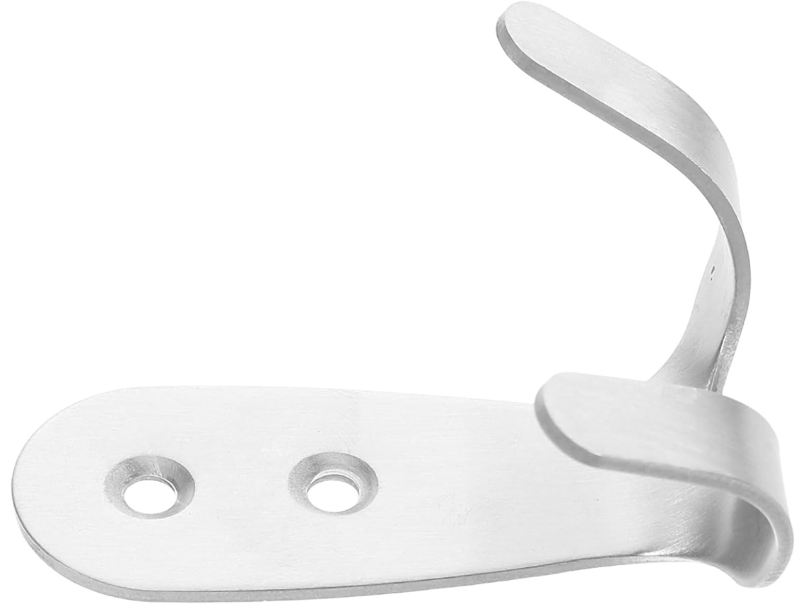 Suporte De Parede Para Capacete Em Ferro Prateado Com Ganchos Duplos, Resistente E Compacto E Simples Para