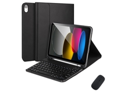 Lurelia Capa Com Teclado Bluetooth Para Ipad Mini3 Com Suporte Para Caneta Com Rato, Layout Pt, Preto
