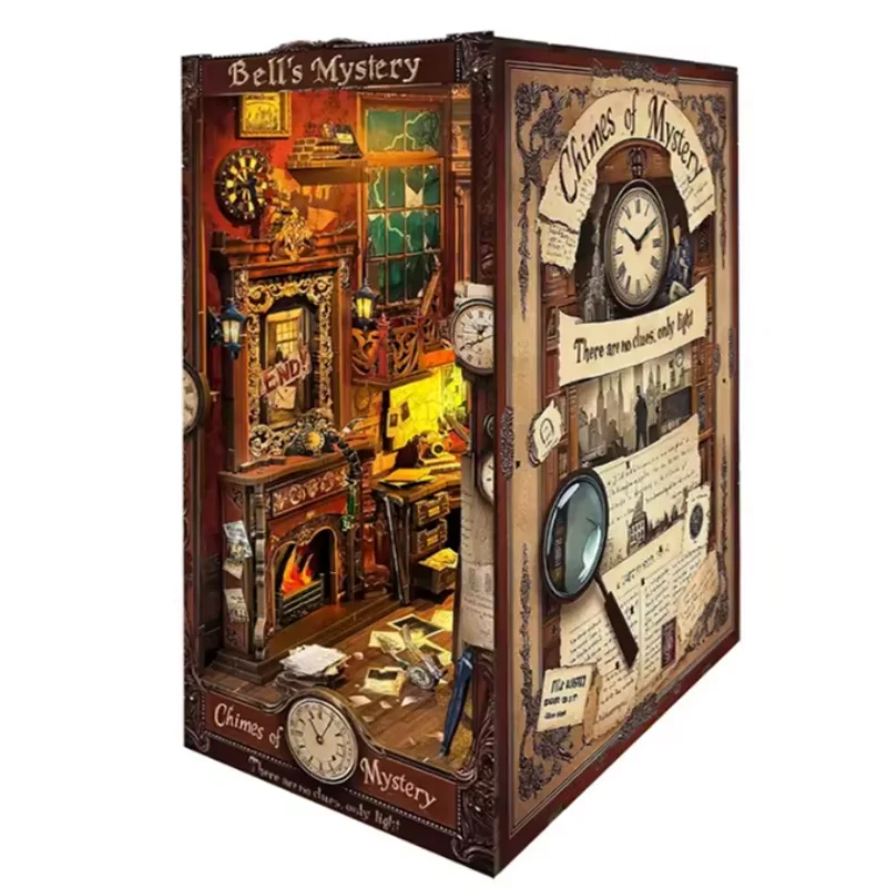 Suporte para Livros Torre do Relógio Secreta, Cantinho de Leitura de Madeira 3d Casa Misteriosa MDUG