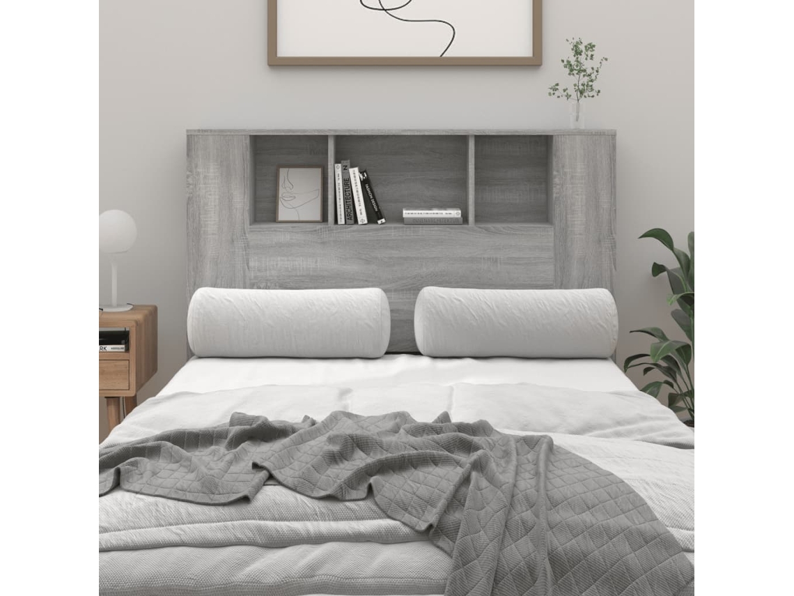 Vidaxl Armário De Cabeceira 120x18,5x102,5 Cm Sonoma Cinzento