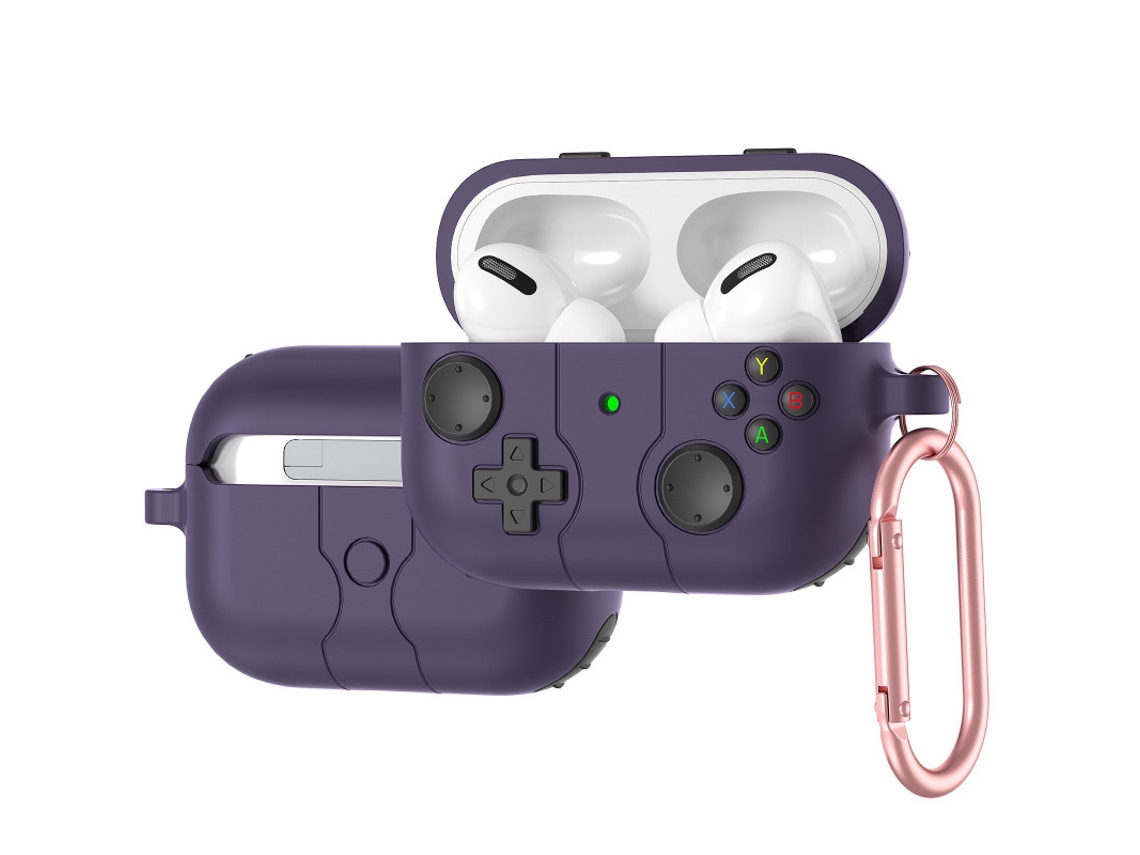 Caso Resistente Com Chaveiro Para Airpods Pro/pro2 - Apenas Capa - Roxo Meia-noite
