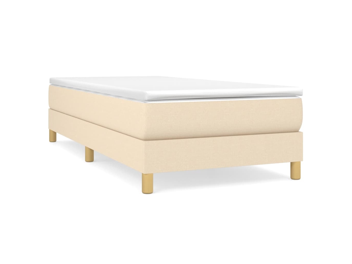 Cama com Molas/colchão 90x190 Cm Tecido Cor Creme MAISON EXCLUSIVE