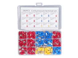 Kit 280 Terminais Prensados A Frio Isolados Latão Conectores Fio Automóvel Navio