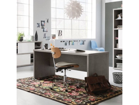 Secretária de Escritório Madeira Cinzenta Efeito Cimento Design OFFICE24 (180x69cm)