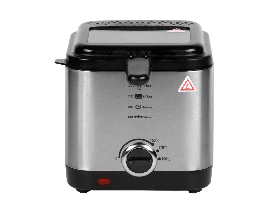 Fritadeira com Óleo KLACK Potência 900W Temperatura Ajustável 150ºc-190ºc (1.5 L - Inox)