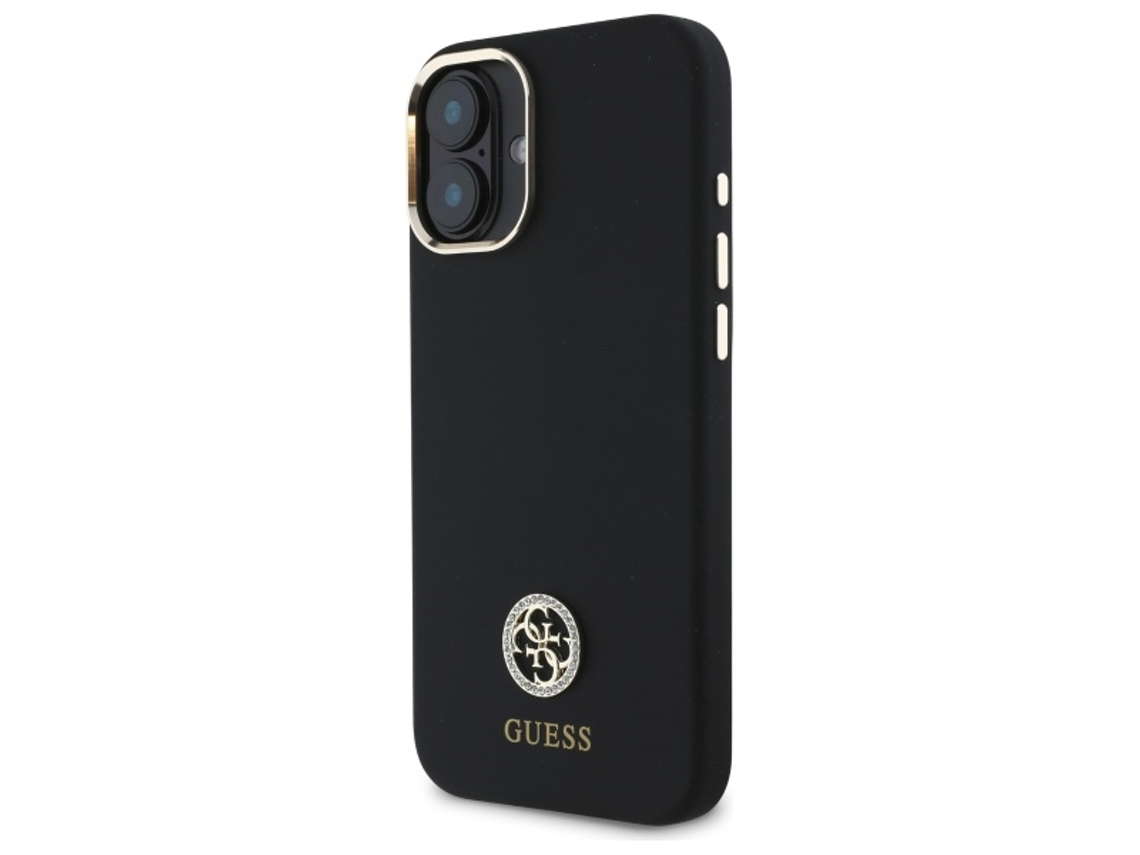 Capa para iPhone 16 GUESS Silicone Rígida Preto