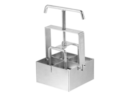 Ferramenta manual para blocos de solo de 2 polegadas com perfuradores para plantio e cultivo de mudas no jardim.