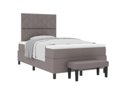 Maison Exclusive - Cama Box Com Colchão Cinzento-acastanhado 120 X 190 Cm Tecido