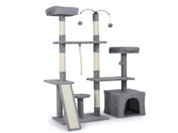 Árvore para gatos com design giratório, casinha e rampa, cinza claro NORTHIX