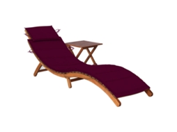 Sunlounger With Table, Sunloungers With Tables Vidaxl Vermelho Madeira De Acácia (n/a)