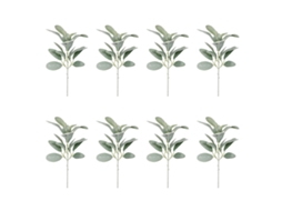 8pcs Ramos de Planta Artificial Flocados com Folhas para Arranjo Floral | S/MARCA