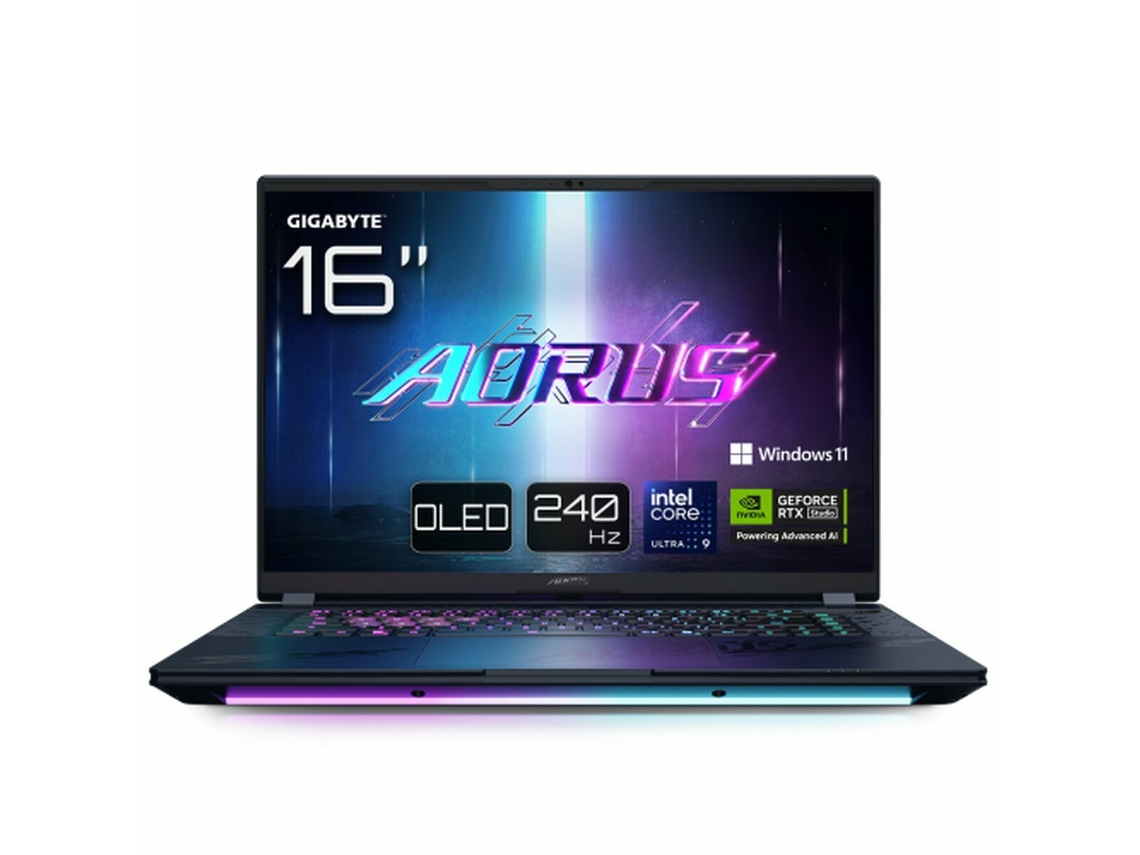 Notebook Gigabyte 9ram6i98yhaijh7es000 (preto 1 Tb Ssd Tomada Eu 16 Qwerty Espanhol 32 Gb Ram Intel Core Ultra 9 Rtx 5080)