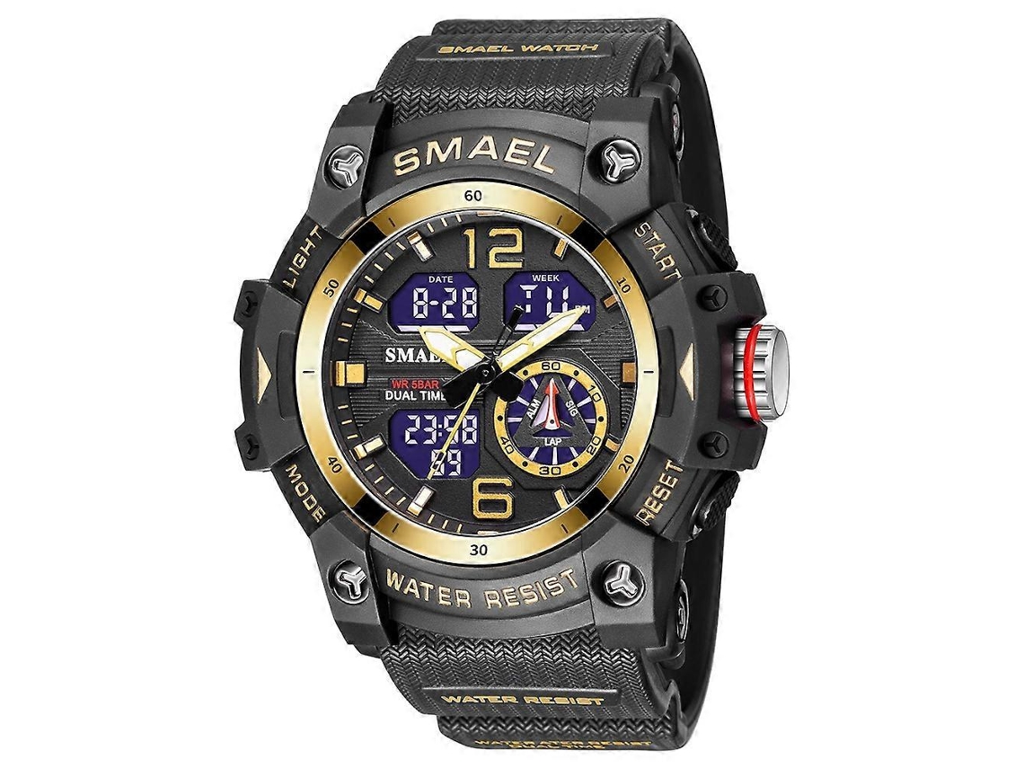 Relógio Eletrônico De Quartzo Smael 8007 Para Esportes Ao Ar Livre, À Prova D'água E Com Visor Duplo.