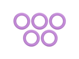 5pcs Bracelete De Dentição Silicone Macio Bebe Anel Alivio Gengiva Viagem Roxo Médio
