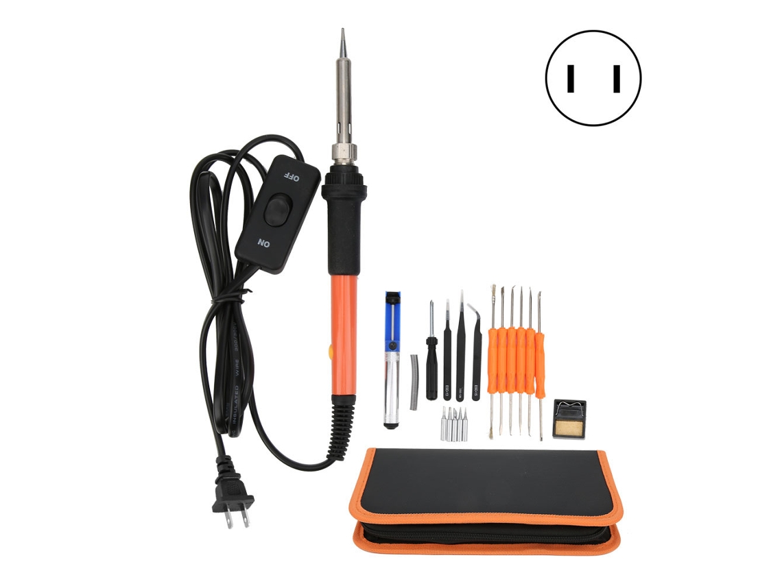 Conjunto de Soldador Eléctrico Ajustável de Temperatura com Interruptor 20 Peças | S/MARCA