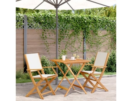 Jogo 3 Peças Bistrô Tído E Madeira Maciça Branco Nata Dkd Home Decor