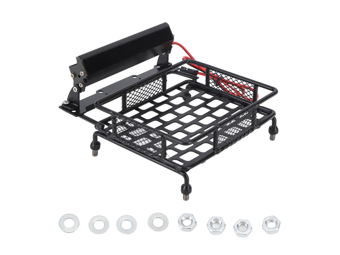 Mali suporte de Bagagem com Rack de Teto para Carro Rc com Luz Led para Traxxas Axial Peças de Upgrade Acessórios