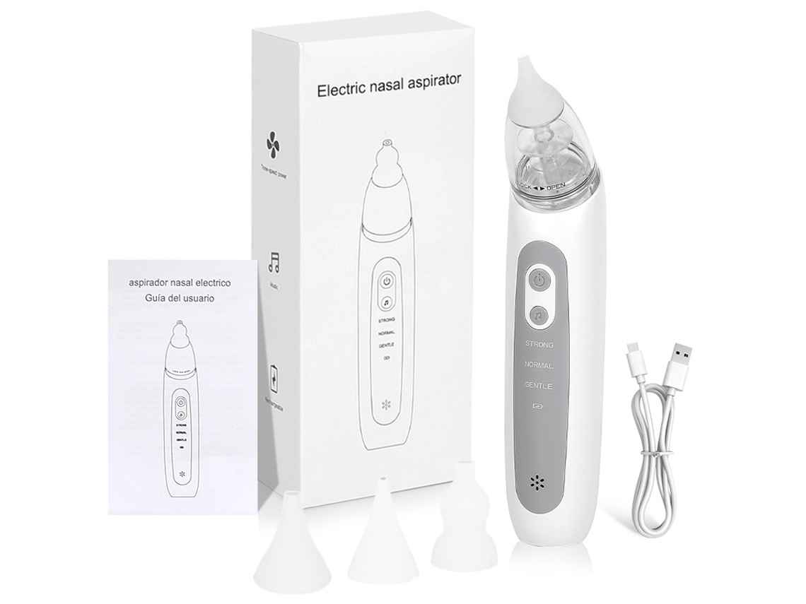 Aspirador nasal elétrico YANYXR para bebê com música, sucção suave, USB, fácil limpeza