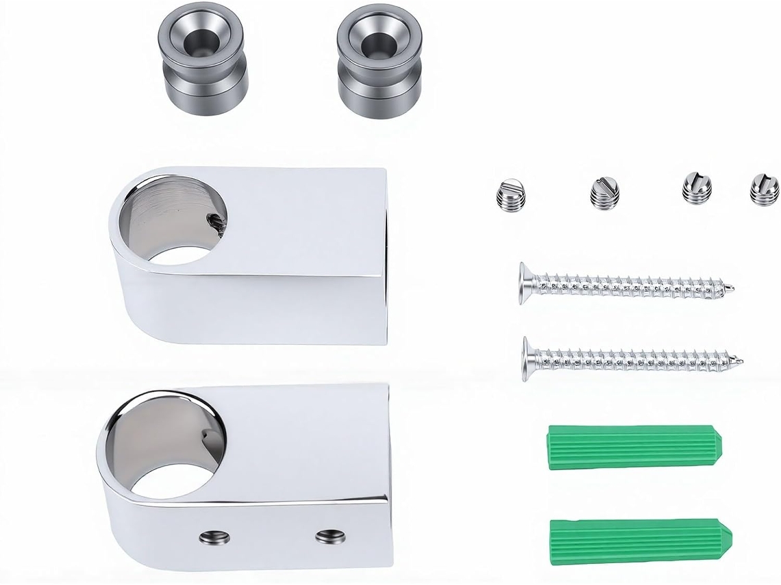 Suporte para cortina Asixxsix Chuveiro Varão, com pelo de 16 mm, em aço inoxidável, para roupeiros, roupeiros E