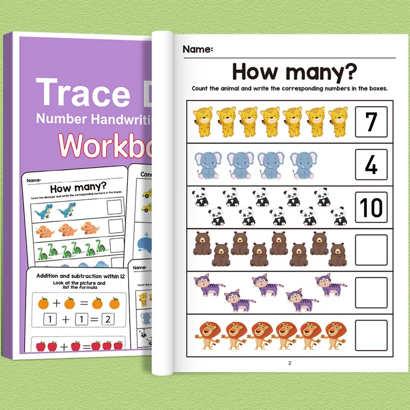 Livro de Exercícios Interativo de Matemática para Pré escola: Inclui Páginas para Praticar Traçado de Números, Adição e Subtração. MDUG