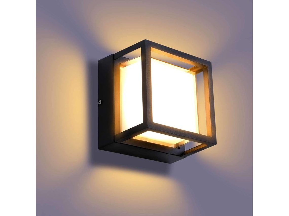 Luz de Parede Exterior LED 12w Nova Line IP65 branco quente jardim