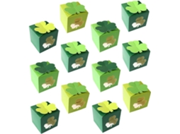 Caixas Para Lembrancinhas Em Formato De Trevo Popetpop, De Papel Resistente, 12 Caixinhas Pequenas Reutilizáveis Com