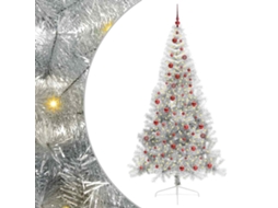 Árvore De Natal Artificial Iluminada Vidaxl Prateado Pvc (210 Cm)
