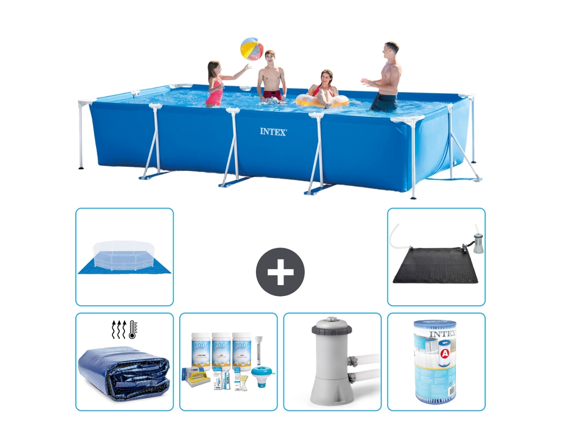 Intex Piscina Com Estrutura Retangular - 450x220x84 Cm - 7-peças S30296