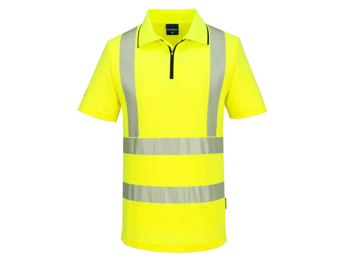 Polo De Alta Visibilidade Kx3 Sport Com Zíper | Trabalho Amarillo / S