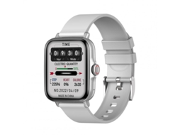 Pulseira Desportiva G21 com Bluetooth de 1 69 Polegadas Assistente de Voz de de Silicone Prateada