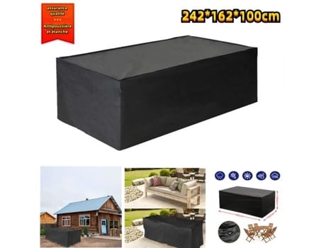 Capa para móveis de jardim à prova dágua e à prova de poeira - preta - 242 162 100 CM DYGSWIN
