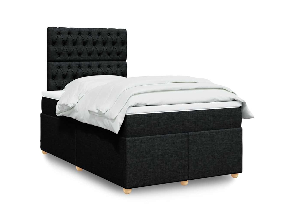 Vidaxl Cama com Molas/colchão 120x200 Cm Tecido Preto