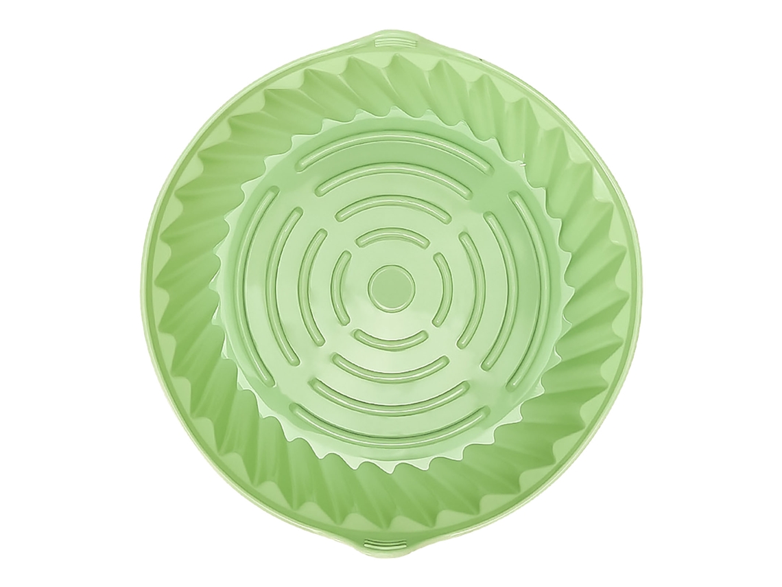Forros Para Air Fryer, Forma Redonda, Resistente Ao Calor, Fácil Limpeza, Silicone, Assadeira, Ciano, L, 22 Cm / 8,66 Pol