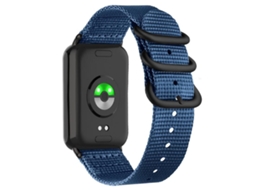 Bracelete Para Redmi Watch 6 / 5 / 4 - Nylon - Fivela Dupla Preta Azul Royal